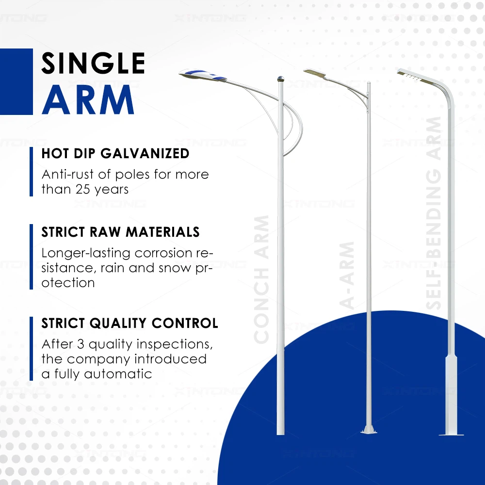 Hot-dip galvanized steel pole-LED/Solar street light Hot-dip galvanized steel pole-LED/Solar street light