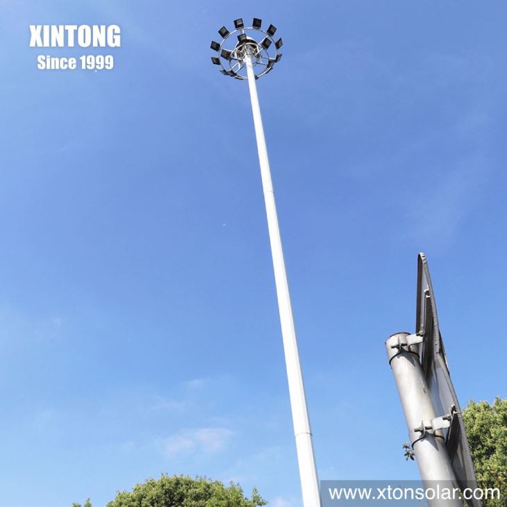 12FT High Mast Solar Galvanized Light Poles For Lighting