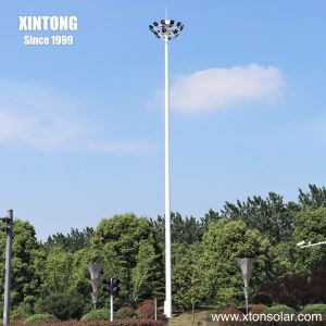 12FT High Mast Solar Galvanized Light Poles Untuk Pencahayaan