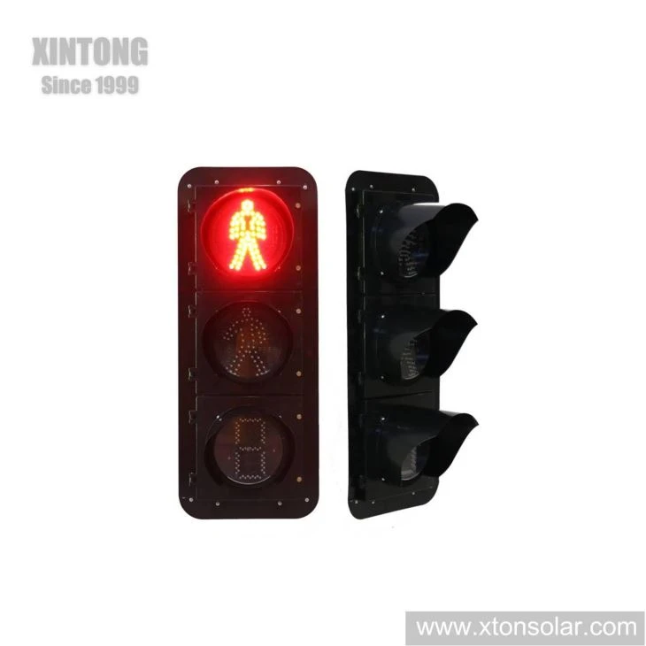 200MM Pedestrian Traffic Light With Black Housing