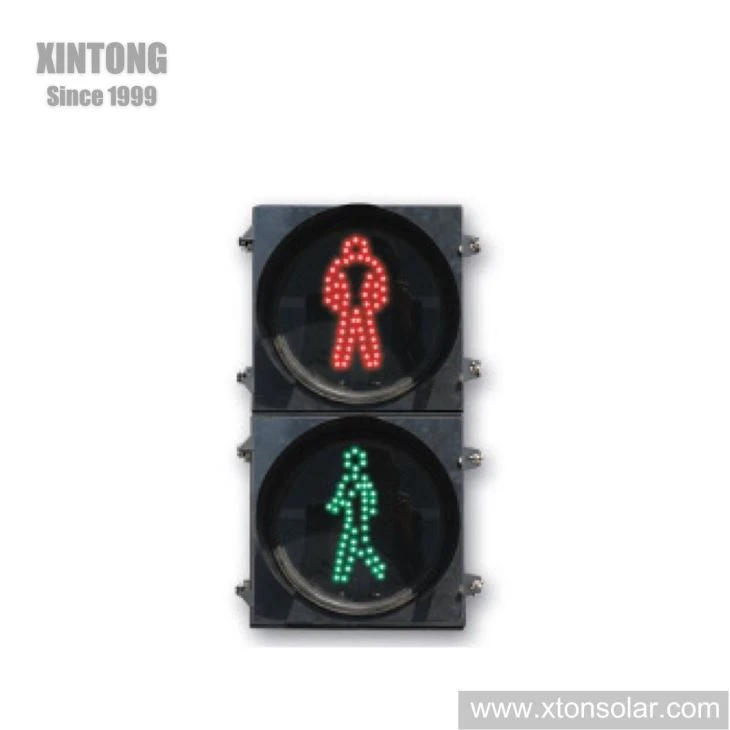 200MM Pedestrian Traffic Light With Black Housing