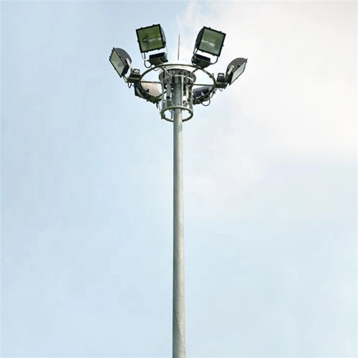 Tiang Lampu Tiang Tinggi Poligon Dengan Pendakap Lampu Sorot